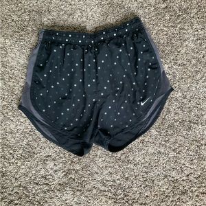 Black and silver polka dots nike running shorts size medium